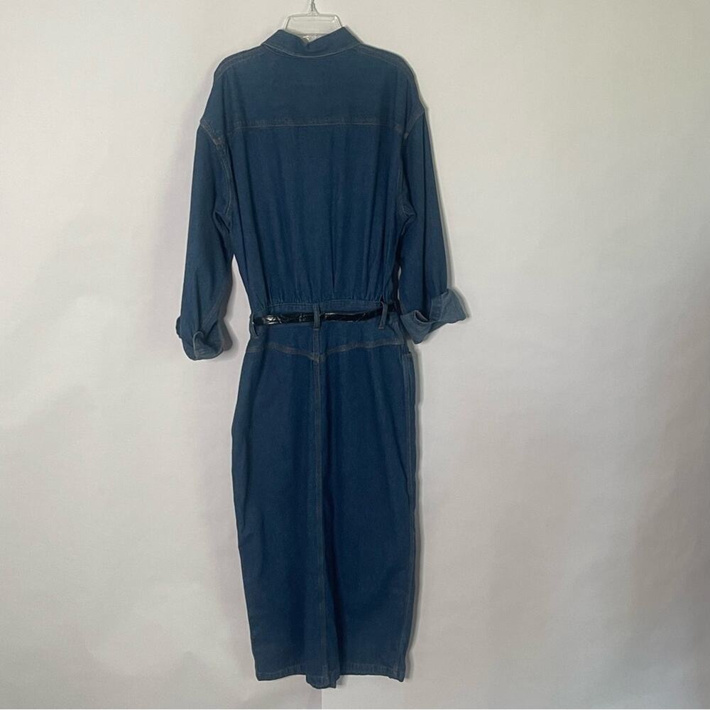 Vintage 90s denim maxi romper dress women’s Size 10 western equestrian bohemian - Picture 9 of 16